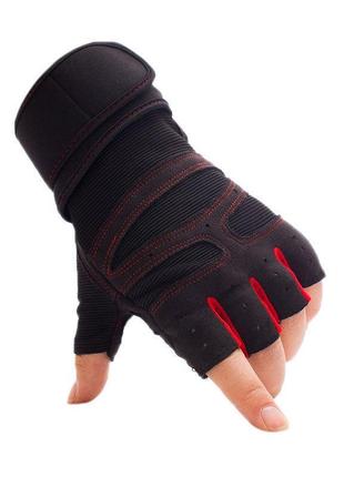 Перчатки gloves беспалые xl черный красный 03696