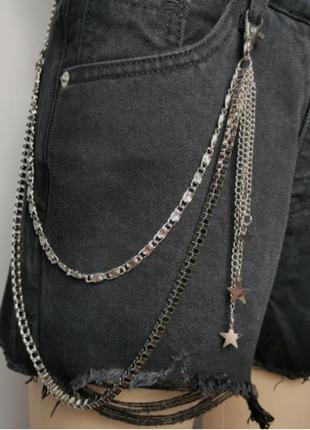 Металлическая многослойная цепочка с звездочками на ремень, штаны, юбку nuoya 02763