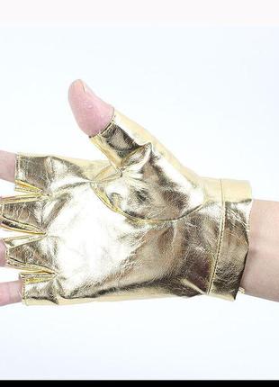 Рукавички безпалі шкіряні gloves унісекс xl золотий 035784 фото