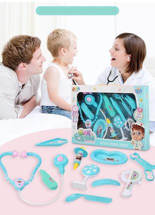 Ігровий набір лікаря monuo toys дитячий блакитний 01785