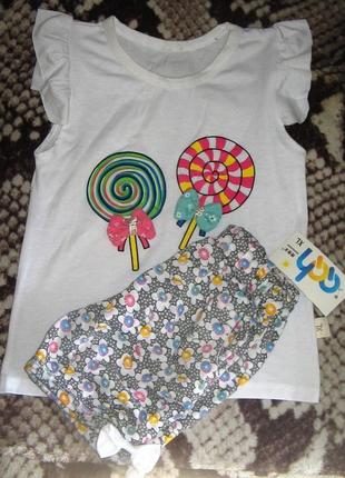 Річний комплект для дівчинки з майки і шорт