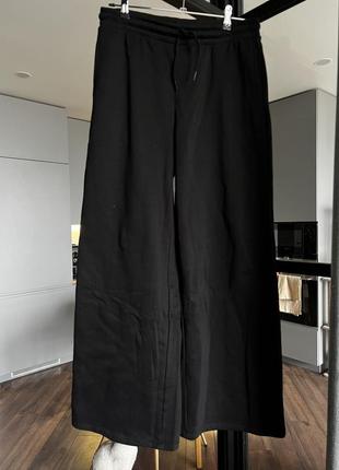Широкі прямі чорні спортивні штани h&m6 фото