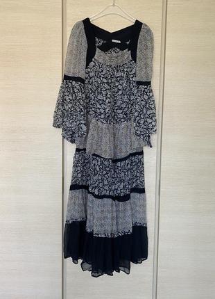 Шёлковая двойка:платье +блузон kookai размер м