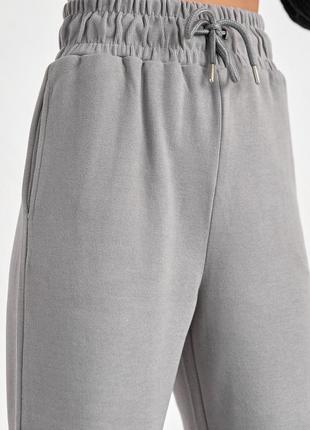 Теплые брюки-кюлоты с высокой талией - серый цвет, m (есть размеры)4 фото