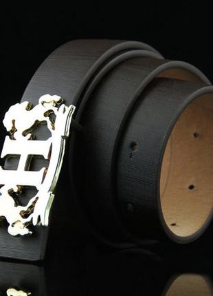 Ремень guizue унисекс черный золото  01464