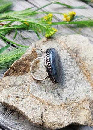 Срібний перстень, срібне кільце, срібна каблучка з натуральним каменем лабрадором9 фото