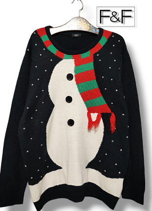 Новорічний джемпер різдвяний одяг для фотосесії светр тепла кофта сніговик