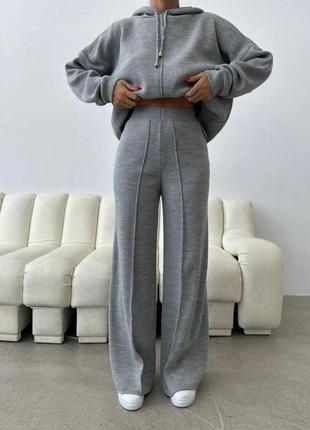 Теплый вязаный спортивный костюм двойка штаны и кофта ангора3 фото