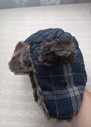 Теплюща зимова шапка на хлопчика,обьєм 58 см