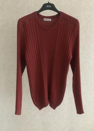 Шерстяной свитер в рубчик 100% pure new wool