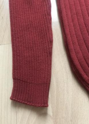 Шерстяной свитер в рубчик 100% pure new wool4 фото