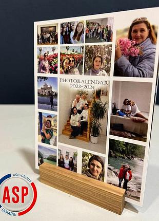 Календар з вашими фотографіями, друк на замовлення. календар 12х16см настільний з підставкою 2026