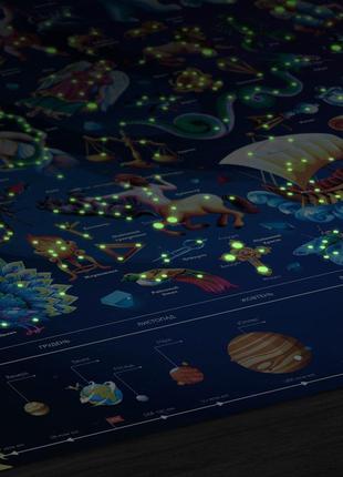 Светящаяся карта звездного неба зіркова подорож а1 60х84 см люмік