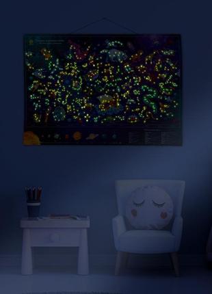 Светящаяся карта звездного неба зіркова подорож а1 60х84 см люмік