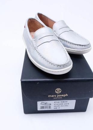 Кожаные лоферы слипоны marc joseph mjb 2 silver