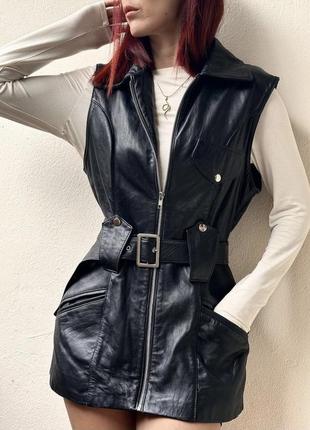 Вінтажна желетка, куртка м gapelle шкіра