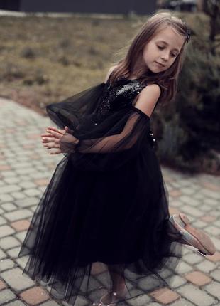 Пишне плаття плаття для дівчинки чорне плаття плаття венсдей2 фото