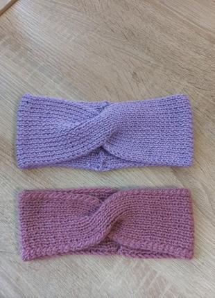 Сиреневая и розовая повязка на голову, чалма, тюрбан