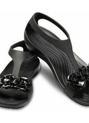 Сандалии босоножки женские crocs women´s serena sandal black7 фото