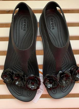 Сандалии босоножки женские crocs women´s serena sandal black1 фото