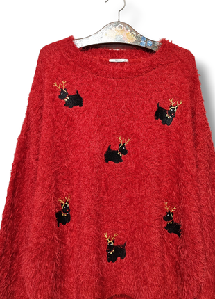 Женский теплый джемпер новогодняя кофта рождественская одежда травка большой размер батал3 фото