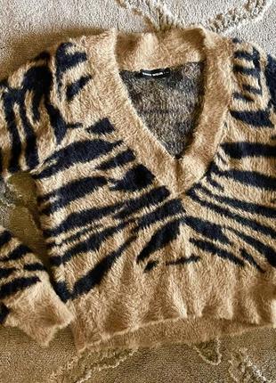 Свитер пуловер свитшот тигровый telly weijl