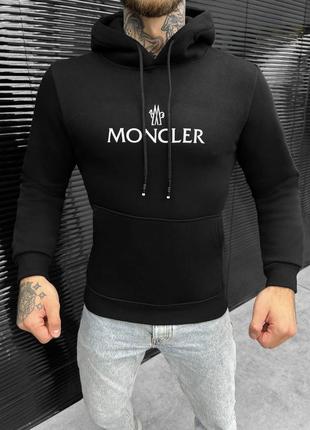 Худи на флисе moncler black