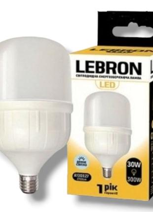 Светодиодная led лампа lebron l-а100, 30w, е27, 6500k, 2550lm. (ст.11-18-17)1 фото