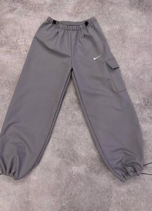 Штани жіночі карго чорні однотонні на високій посадці оверсайз з кишенями якісні стильні трендові утеплені теплі