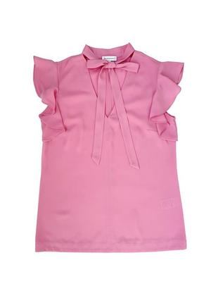 Стильная розовая блузка warehouse с завязками на шее, s/m1 фото