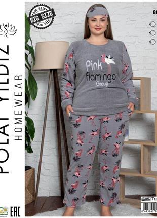 Женская пижама (балта), большие размеры, махровая10 фото
