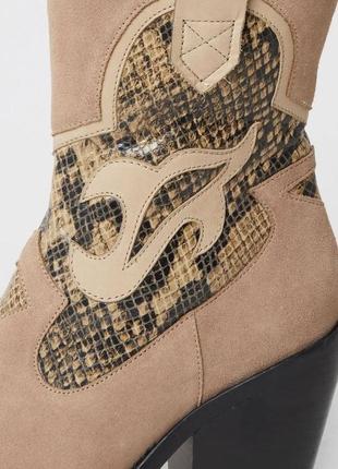 Замшевые ковбойские сапоги, казаки, ковбойки river island 39-40 размер7 фото