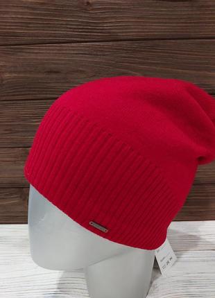 Шапка чоловіча червона з флісом, чоловіча шапка на хлопчика, шапка з флісом, шапка на підлітка осінь, шапка чоловіча назиму