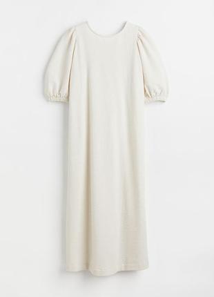 Трикотажное вафельное платье, платье l, hm