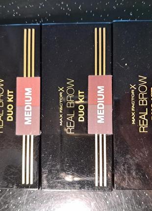 Тіні для брів max factor real brow duo kit 2-кольорові 01 fair, 02 medium 3.3 г6 фото