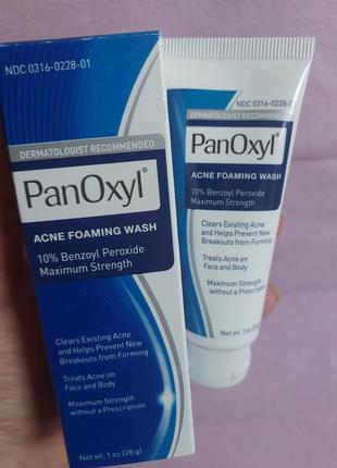 Panoxyl foaming acne wash 10% пінка для вмивання проблемної шкіри 10% 28 грамм