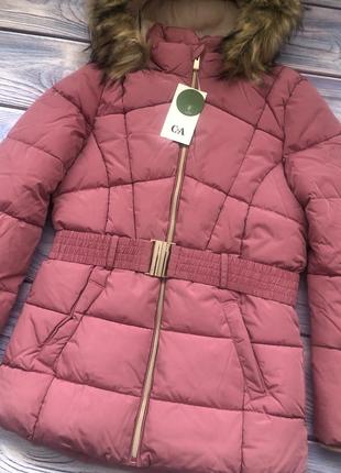Теплая зимняя куртка, пальто, подростковая курточка удлиненная с поясом, утепленная на синтепоне4 фото
