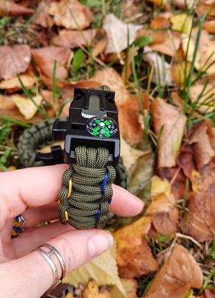 Браслет хаки военный паракорд4 фото