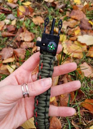 Браслет хаки военный паракорд2 фото