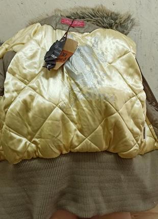 Куртка женская в стиле аляска оливковая с отливом теплая осень зима р m/l6 фото