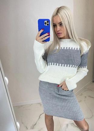 Женский костюм двойка юбка и кофта,теплий костюм,жіночий костюм двійка спідниця та кофта,костюм двійка зі спідницею5 фото