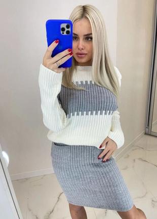 Женский костюм двойка юбка и кофта,теплий костюм,жіночий костюм двійка спідниця та кофта,костюм двійка зі спідницею6 фото