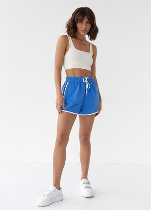 Женские шорты с завязками - синий цвет, l (есть размеры)5 фото