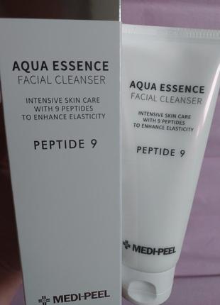 Увлажняющая пенка для умывания с пептидами medi-peel peptide 9 aqua essence facial cleanser, 150ml