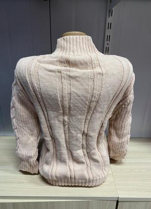 Теплий вʼязаний светр стійка з узором кольору персик 🥰🥰🥰6 фото