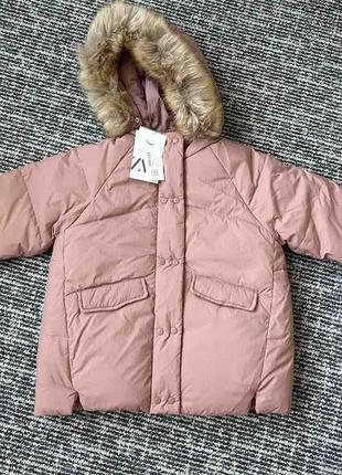 Куртка курточка пуховик пух перо zara 110 см