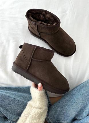 Ugg ultra mini dark chocolate suede