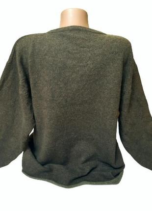 L-3xl пуловер, 80% вовна лами, светр, джемпер, великий розмір б-у пуловер, бладеш2 фото