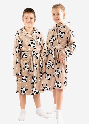 Халат теплый для детей и подростков банный халат на мальчика и девочку с капюшоном