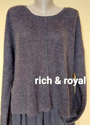 Rich &amp; royal,брендовый коричневый свитер, джемпер, оверсайз